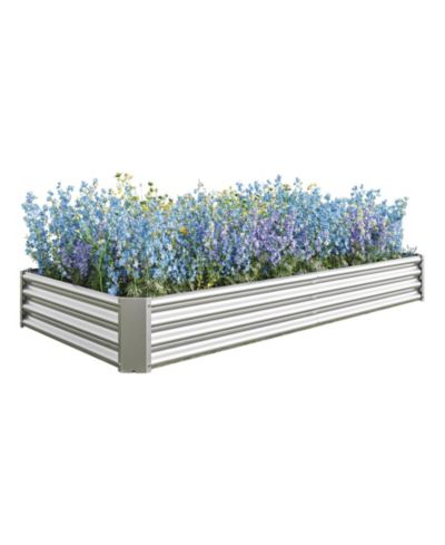 Raised Garden Bed Kit - Metal Raised Bed Garden 7.6x3.7x0.98ft for Flower Planters, Vegetables Herb