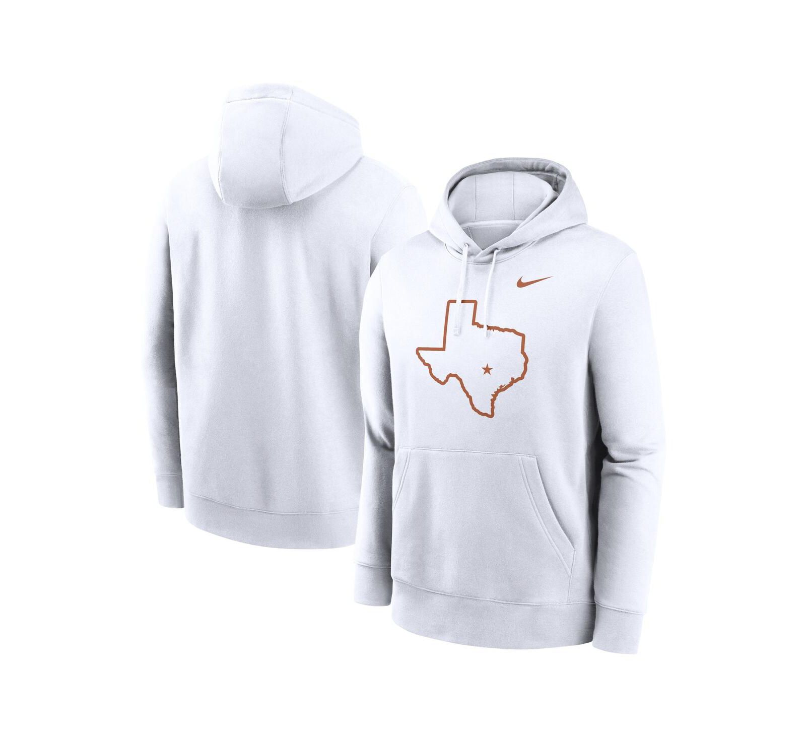 Nike Мужское белое худи Texas Longhorns Primetime Alternate Logo Club Fleece