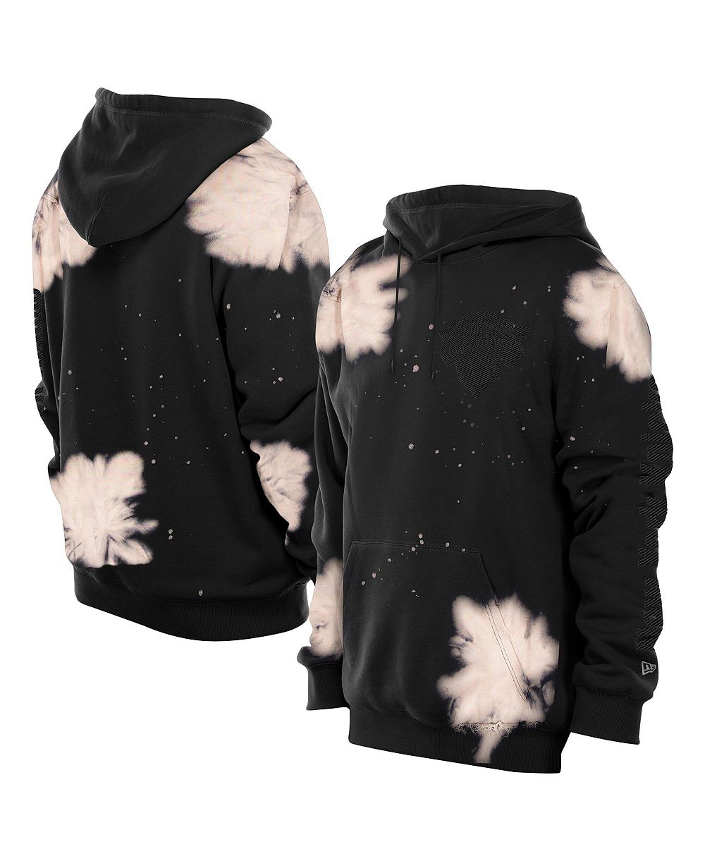 Мужское худи New Era New York Knicks Injection Bleached Out Raw Edge Black