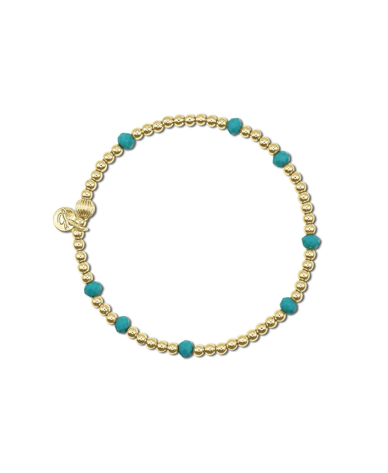 Filled Ball and Glass Bead Stretch Bracelet