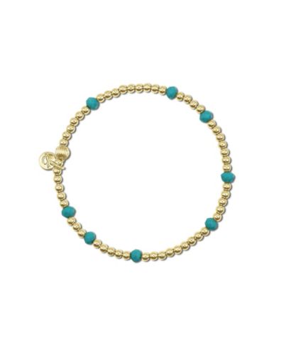 Filled Ball and Glass Bead Stretch Bracelet
