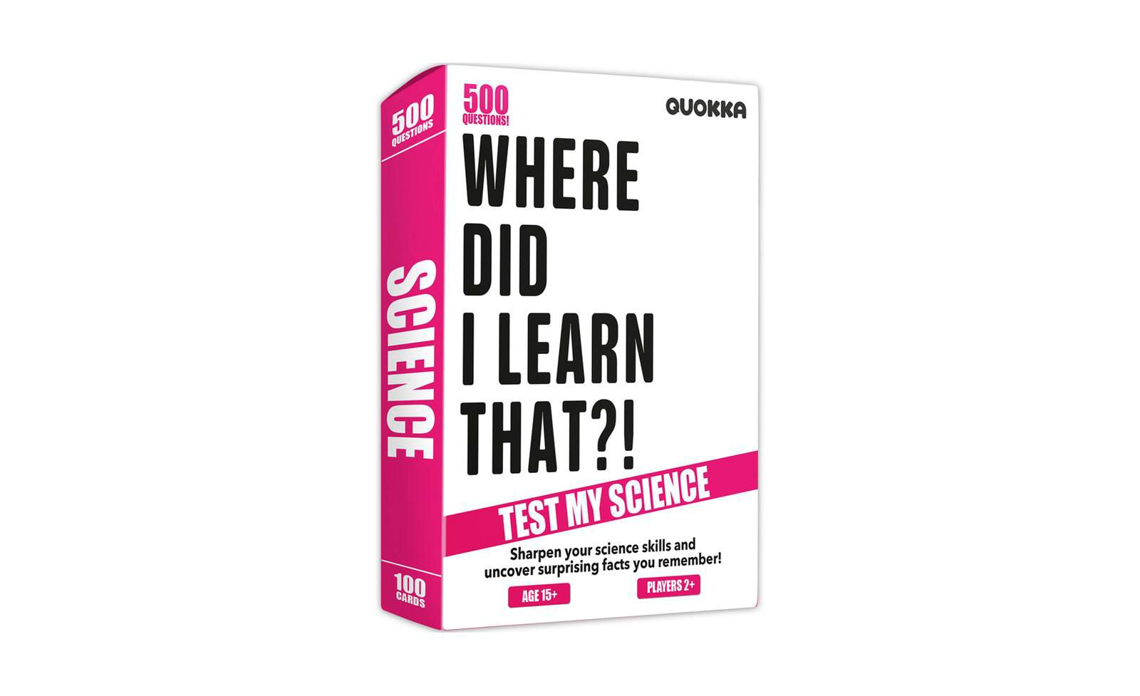 Карточная игра Quokka Where Did I Learn That? Science Trivia 500 вопросов, возраст 15+