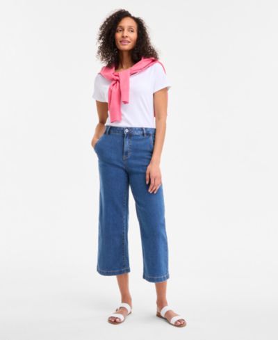 Style & Co Petite джинсы с высокой посадкой и широкими расклешенными штанинами, Petite