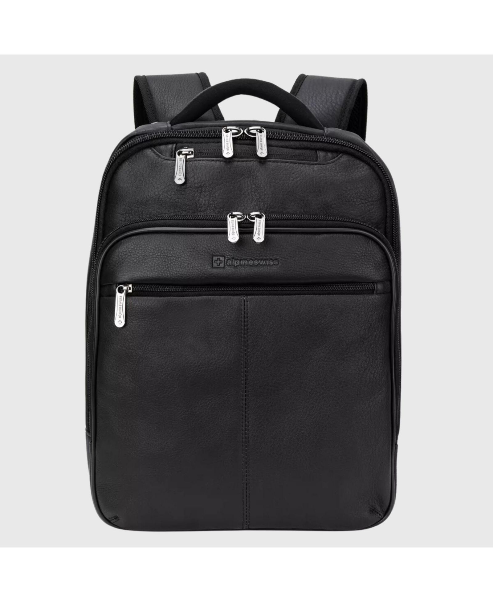 Alpine Swiss 13” Laptop Travel Backpack Genuine Leather Slim Carry On Daypack