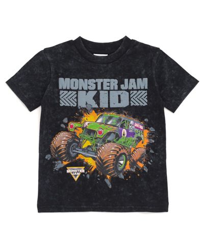 Monster Jam Toddler Boys Vintage Wash Matching Family T-Shirt to Adult Grave Digger