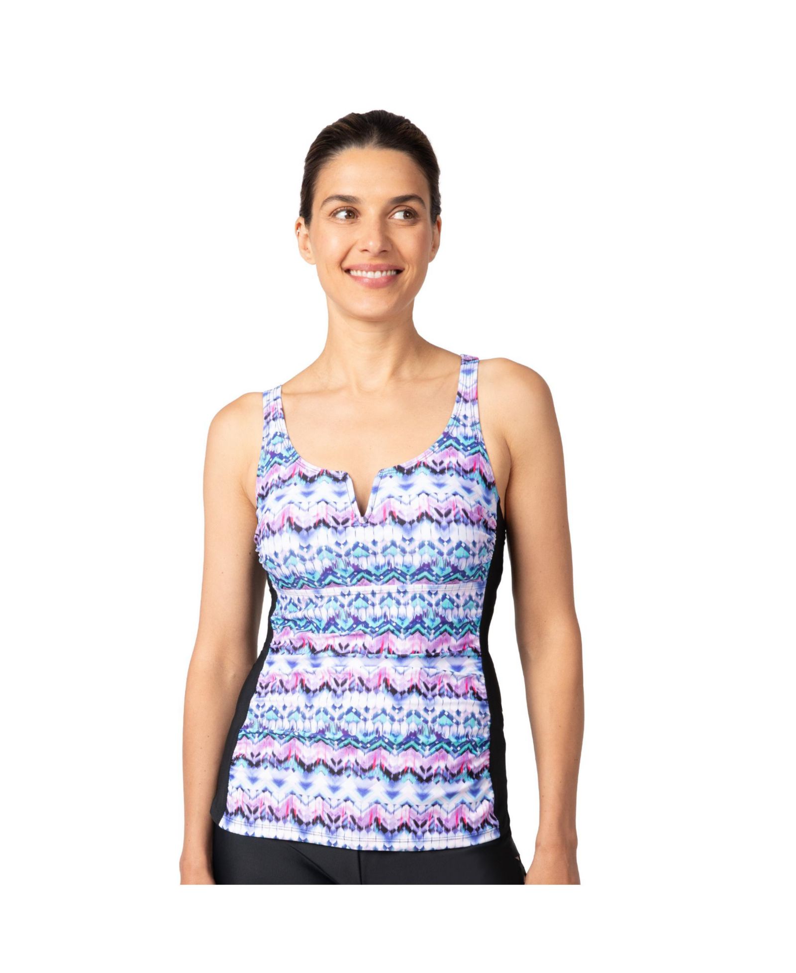 Free Country Women's Notch Front Tankini Top