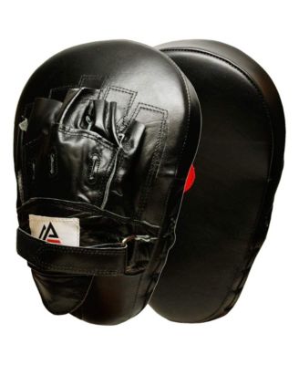 Amber Fight Gear Genuine Leather Extreme Curved Target Focus Punching Mitts for MMA, Kickboxing, Muay Thai Martial Arts Sparring with Wrist Support