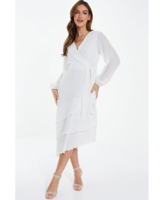Женское асимметричное платье из шифона QUIZ Crinkle Chiffon Asymmetric Wrap