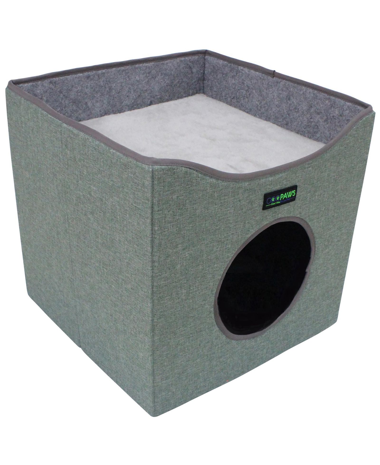 Foldable Cat Condo: Sage Green