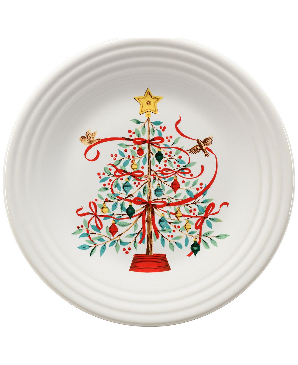 Fiesta Holly Berry Christmas Tree Classic Rim Luncheon Plate