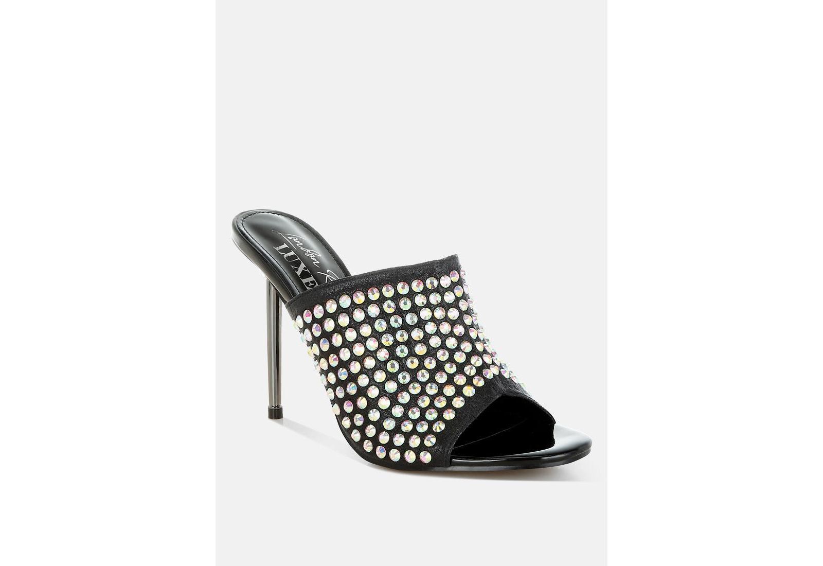 Farasha AB Rhinestone Slip-On Stiletto Heels