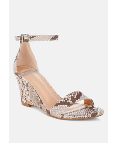 Сандалии Rag and Co Womens Kodor Snake Print Slim Wedge