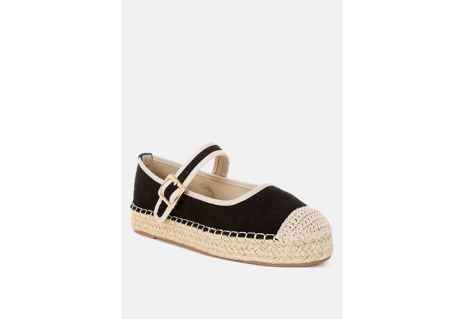 Bolean Soft Suede Leather Mary Jane Espadrilles