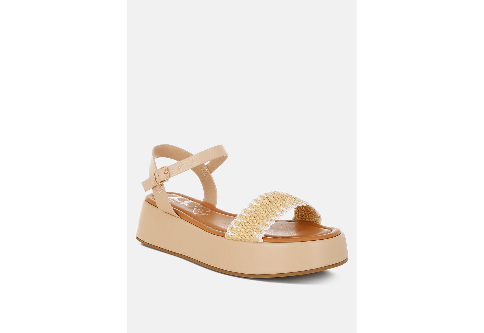 London Rag Anglong Raffia Flatform Sandals
