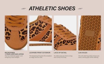 London Rag Women's Panther Leopard Print Microfiber Sneakers