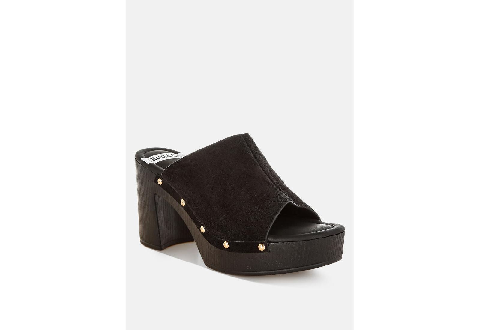 Masaki Soft Suede Leather Wooden Clogs