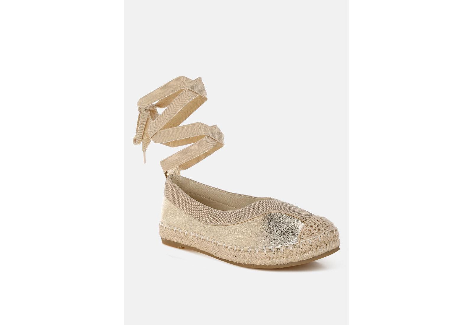 Zayal Metallic Detachable Lace Espadrilles