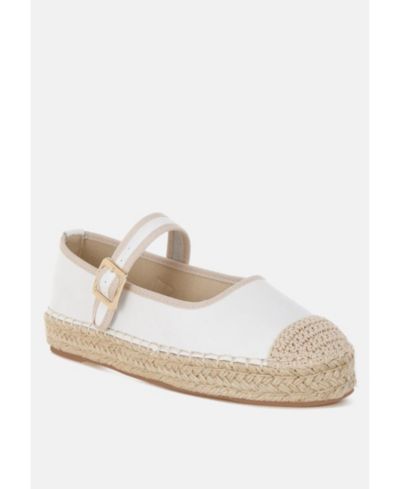 Ostac Genuine Leather Mary Jane Espradrilles