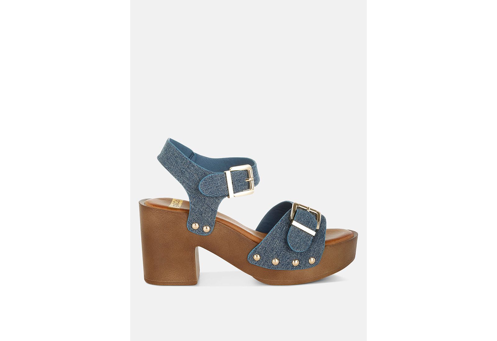 Rag and Co Womens Vipasa Studded Denim Clog Sandals