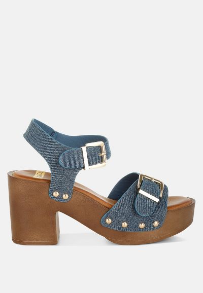 Rag & Co Женские сандалии-мюли из денима с заклепками Vipasa