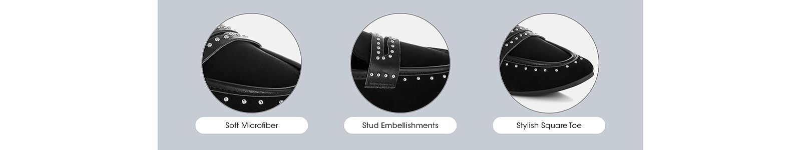 London Rag Womens Lumina Penny Strap Studded Loafers
