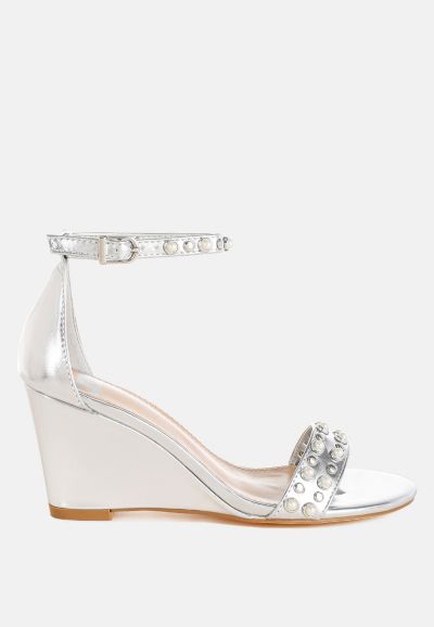 Женские сандалии-мюли Rag and Co Womens Jumera Metallic Pearl Embellished