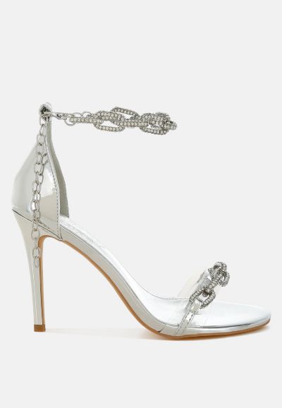 Туфли на шпильке London Rag Womens Traben Rhinestones Chain Metallic