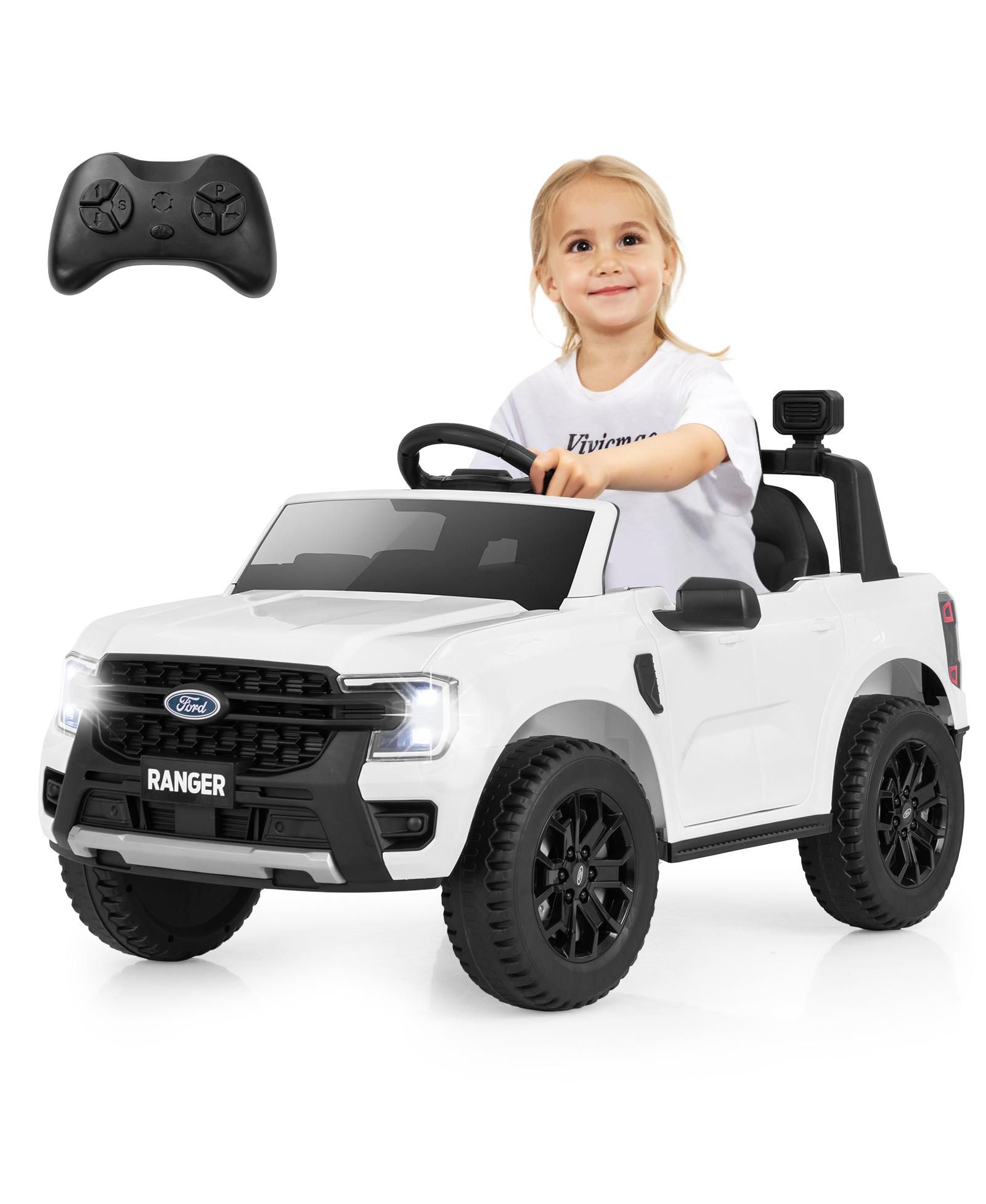 Hongge Ford Ranger 12V Remote Control Ride-On Car with Bluetooth Music, Ages 3+