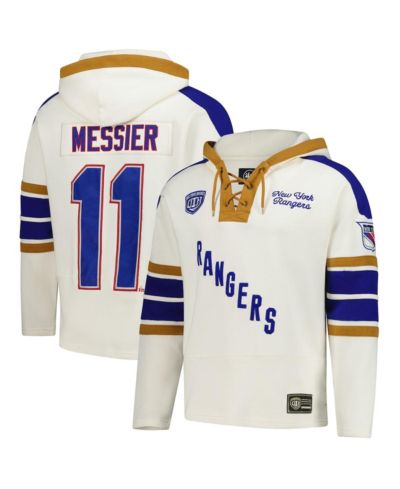47 Brand Men's Mark Messier Cream New York Rangers Blue Line Heritage худи с завязками