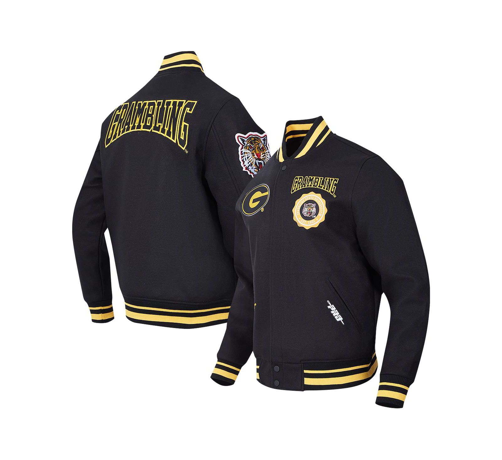 Pro Standard Men's Black Grambling Tigers Crest Wool Full-Zip Jacket