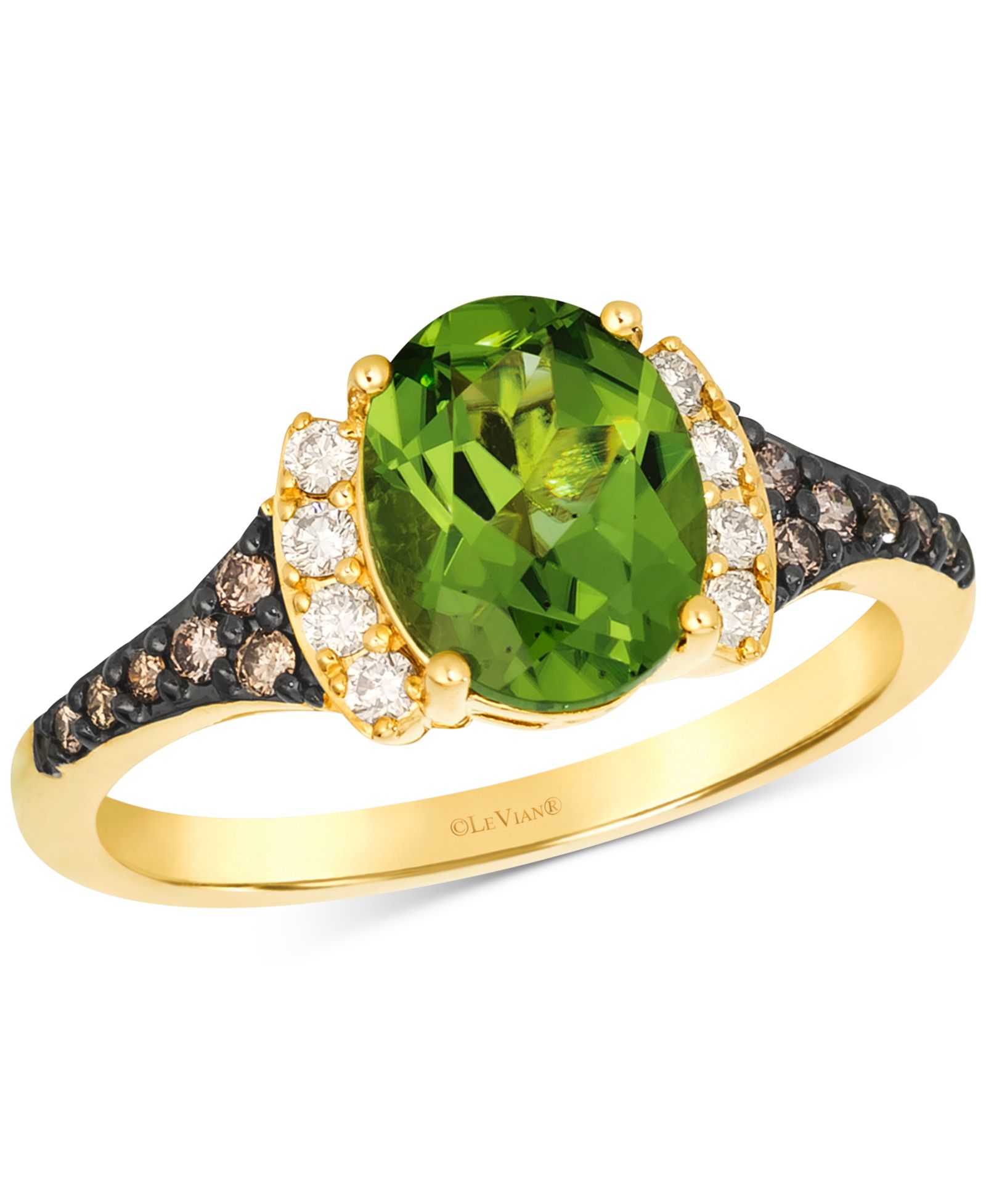 Le Vian® Green Apple Peridot (1-3/4 ct. t.w.) & Diamond (1/5 ct. t.w.) Ring in 14k Gold