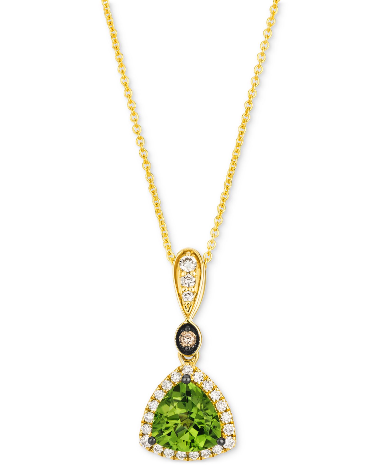 Подвеска Le Vian® Green Apple Peridot & Diamond Trillion Halo, 14k Gold, 20"