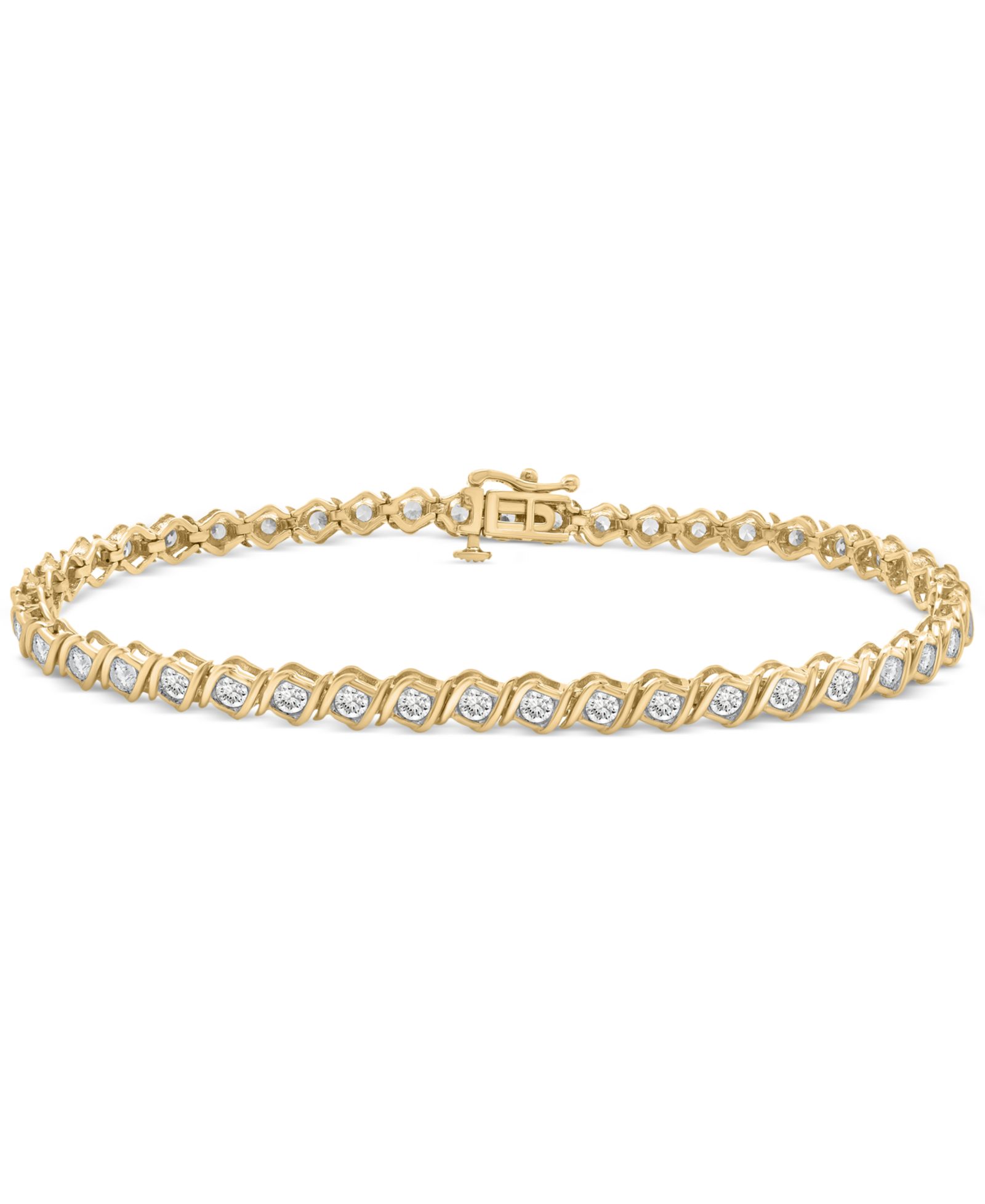 Diamond Swirl Link браслет Tennis из золота 10k, 2 ct. t.w.
