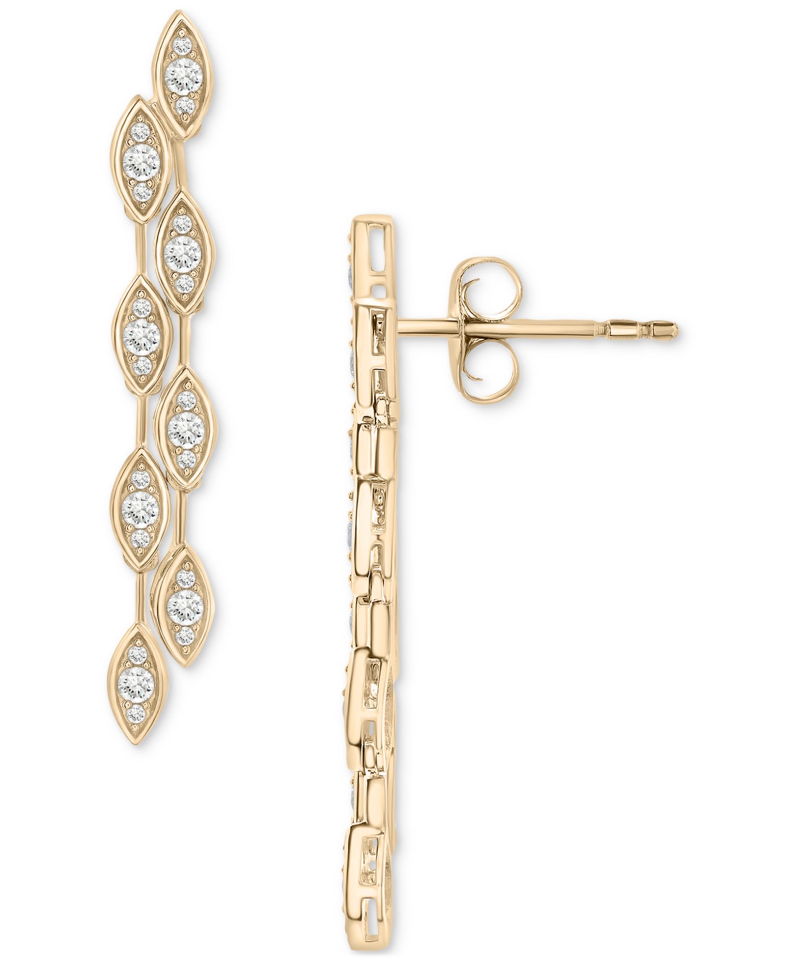 Серьги-подвески Wrapped in Love Diamond Long Drop в 14k Gold или 14k White Gold