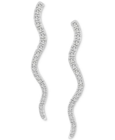 Wrapped in Love Diamond Wavy Drop Earrings (1 ct. t.w.) in 14k White Gold or 14k Yellow Gold, Exclusively at Macy's