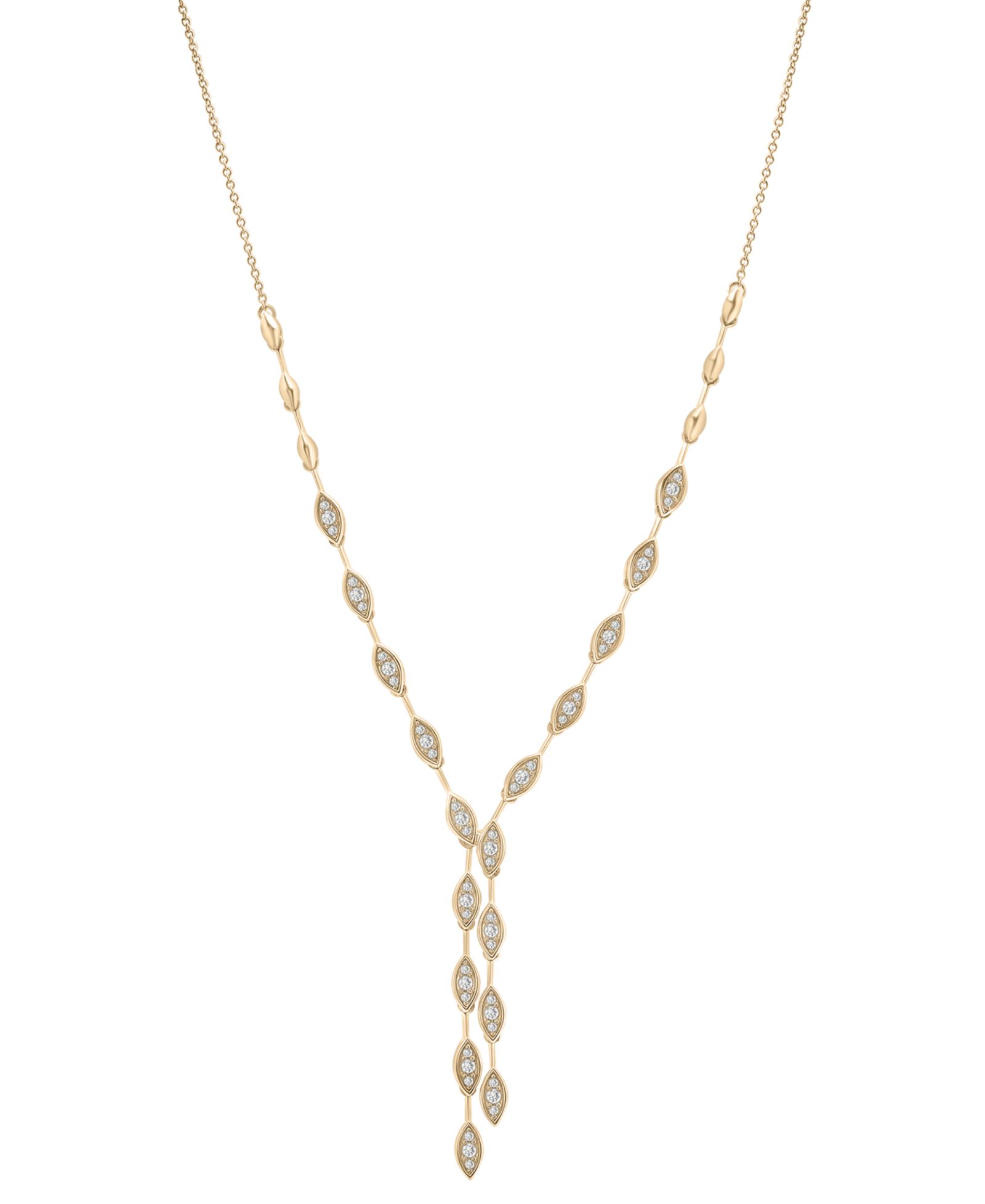 Wrapped in Love Diamond Station Bar Drop 17" Necklace (1/2 ct. t.w.) in 14k Gold or 14k White Gold, Exclusively at Macy's