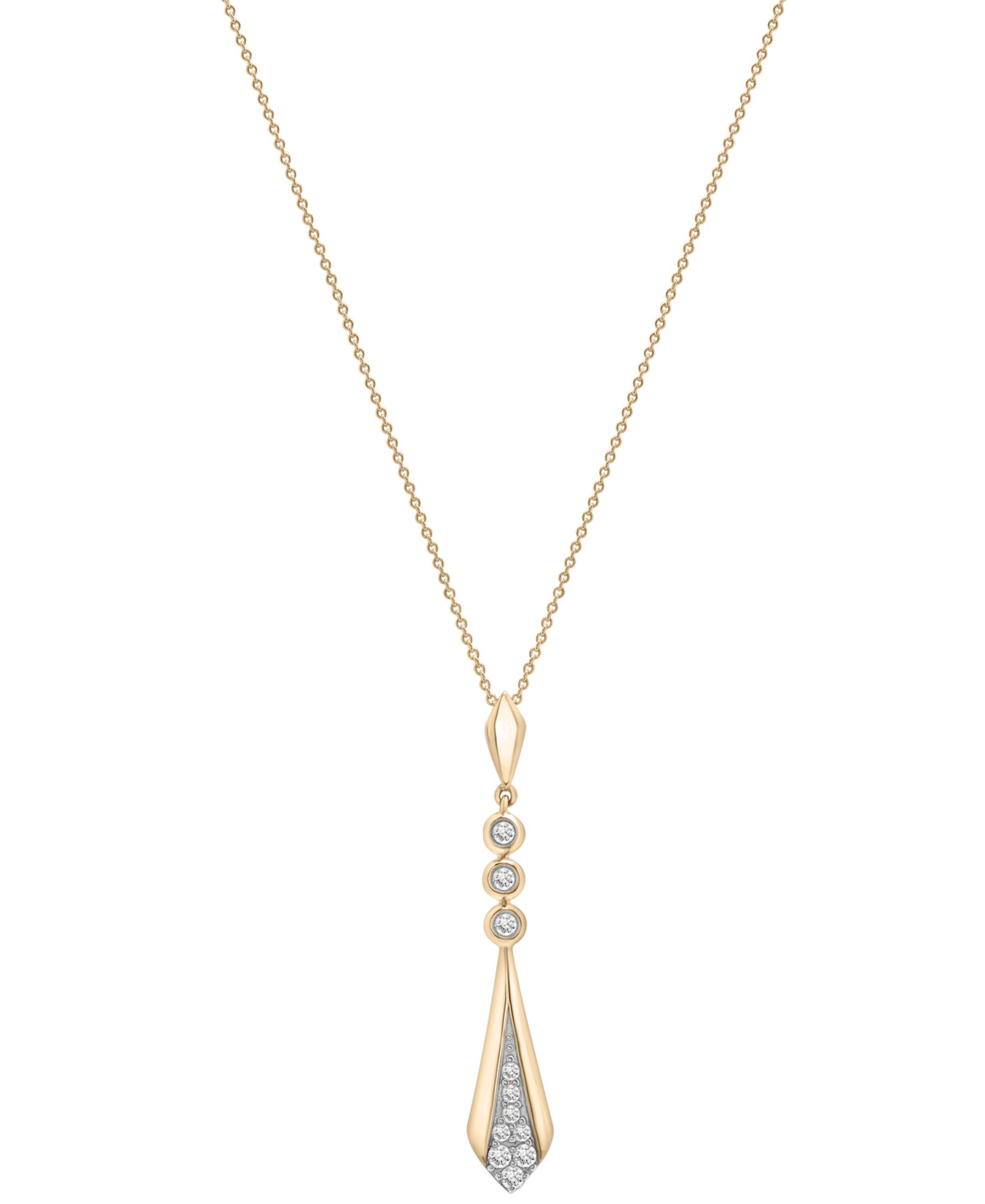 Подвеска Wrapped in Love Diamond Flare Linear 18" в золоте 14k или белом золоте 14k