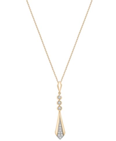 Wrapped in Love Diamond Flare Linear 18" Pendant Necklace (1/4 ct. t.w.) in 14k Gold or 14k White Gold, Exclusively at Macy's