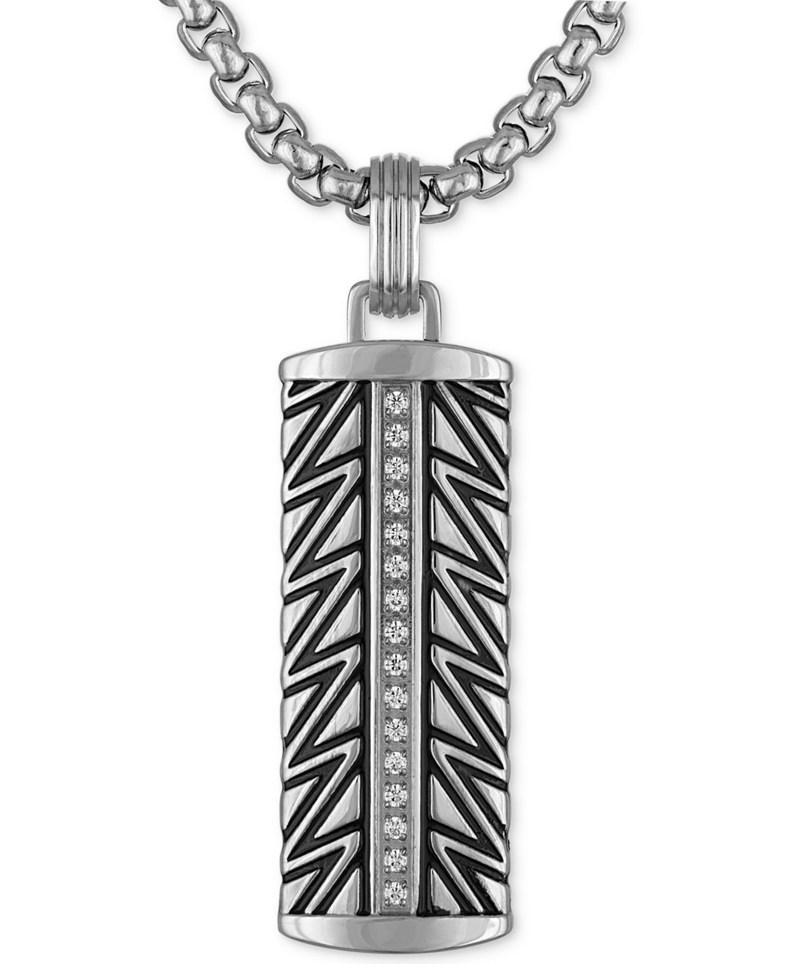 Esquire Men's Jewelry Мужское ожерелье-кулон Diamond Dog Tag из нержавеющей стали