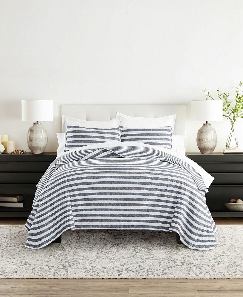 ienjoy Home Classic Stripe Reversible 3-Pc. Quilt Set, Full/Queen