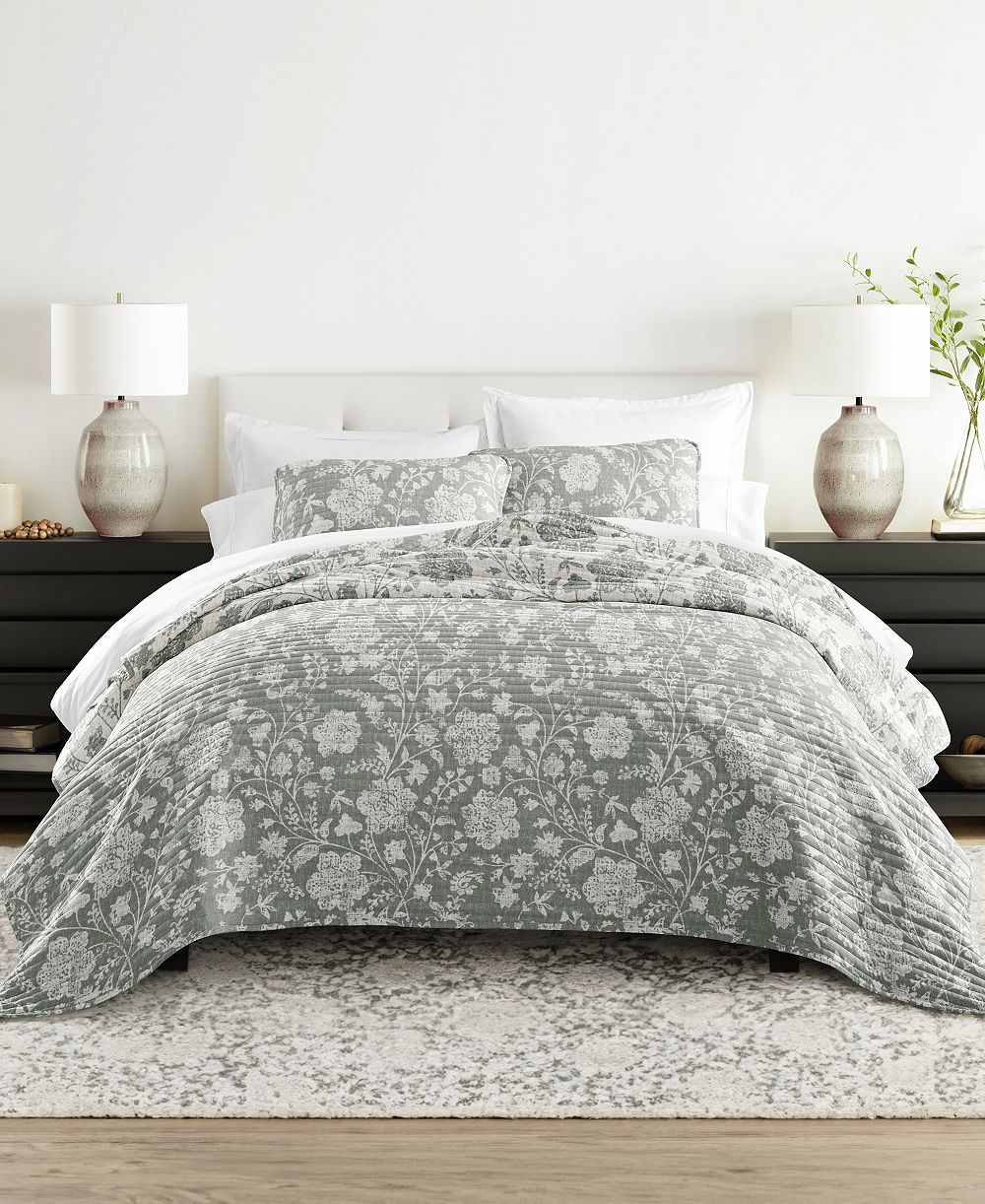 ienjoy Home Textured Floral Reversible 2-Pc. Quilt Set, Twin/Twin XL