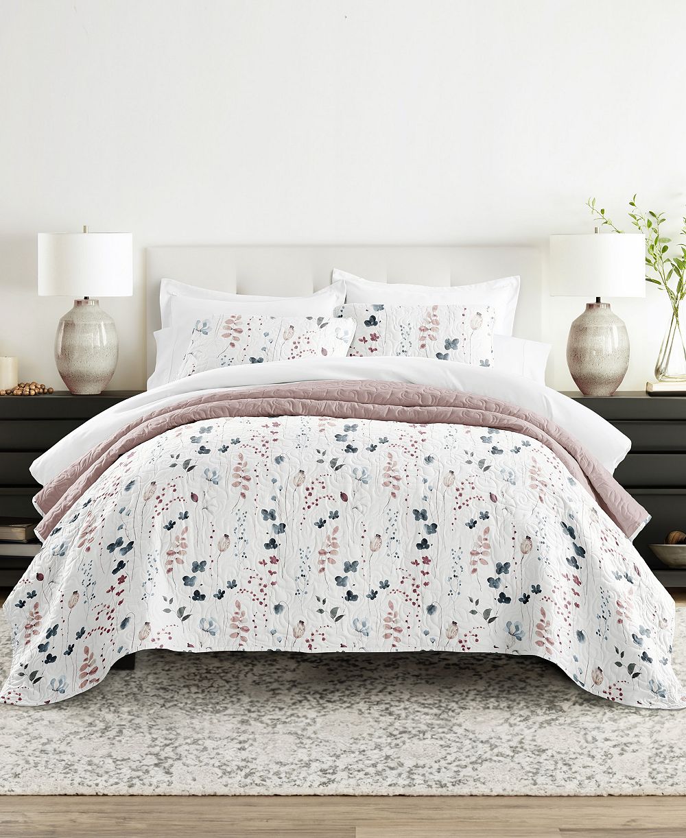 ienjoy Home Poppy Bloom Reversible 3-Pc. Quilt Set, Full/Queen