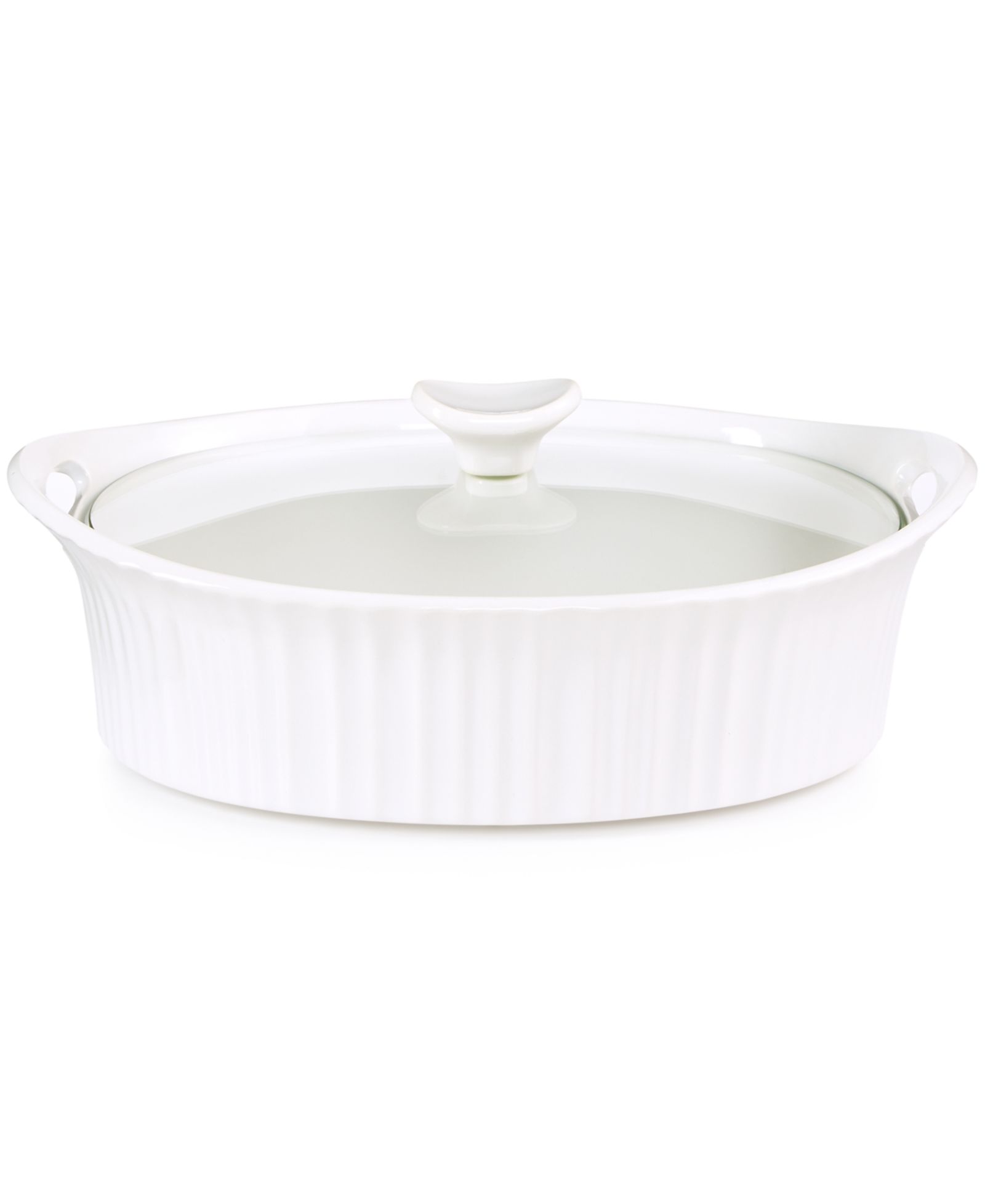 Corningware® French White Овальная кастрюля 2.5-Qt с стеклянной крышкой