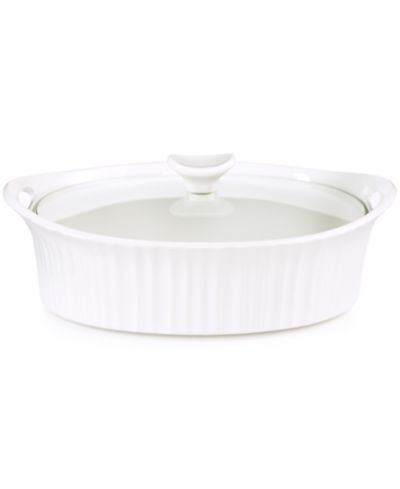 Corningware® French White Овальная кастрюля 2.5-Qt с стеклянной крышкой