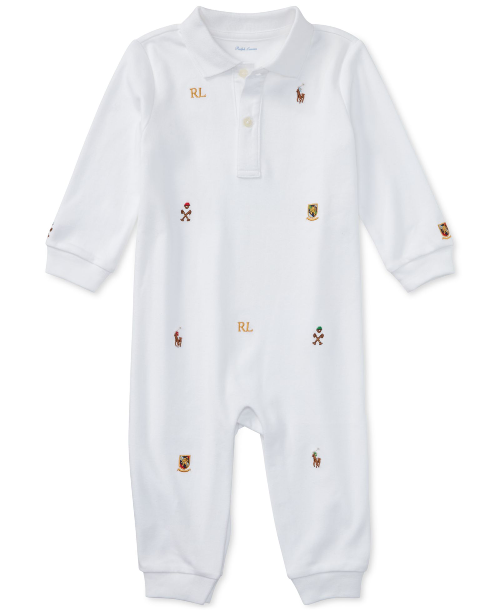 Polo Ralph Lauren Baby Boys Embroidered Polo Cotton Coverall