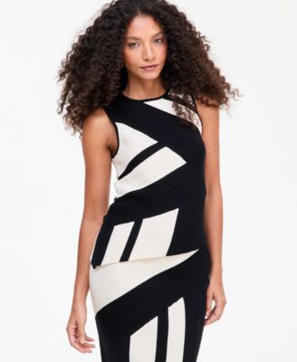 I.N.C. International Concepts Women's Asymmetric-Patchwork Sweater, Macy's Exclusive