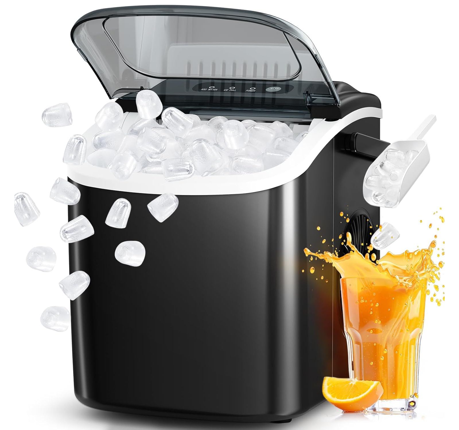 Cowsar 26.5lbs Ice Maker Portable Countertop, 9 Bullet Cubes in 6
