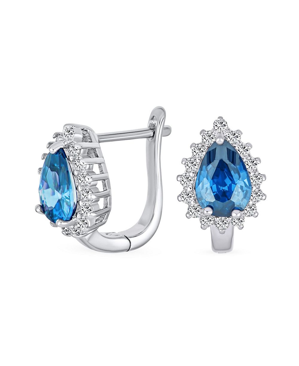 Серьги-гвоздики Bling Jewelry Timeless Elegant CZ Cubic Zirconia Vintage Teardrop Huggie Sterling Silver