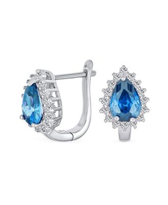 Серьги-гвоздики Bling Jewelry Timeless Elegant CZ Cubic Zirconia Vintage Teardrop Huggie Sterling Silver