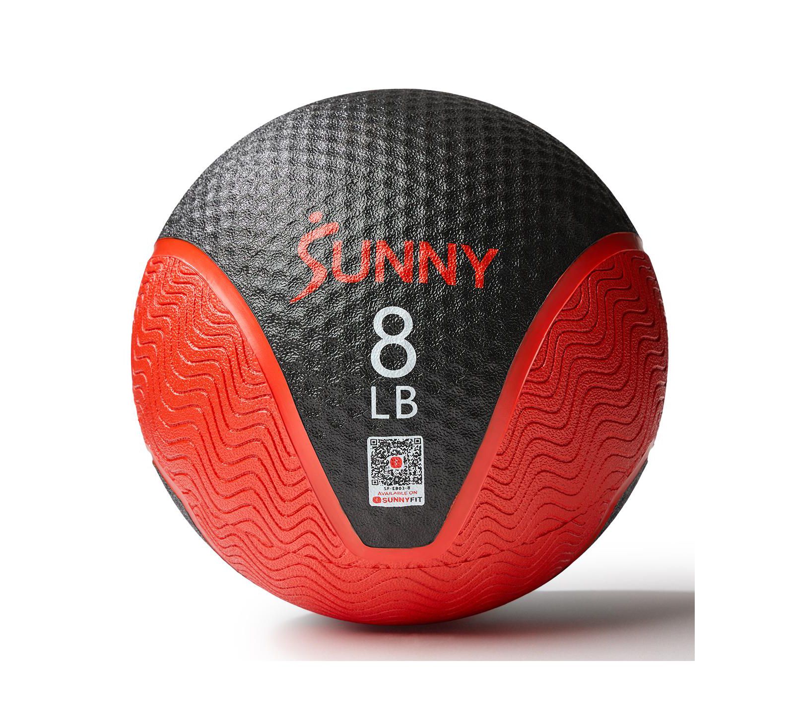Sunny Health & Fitness Medicine Ball 8LBS, Non-slip Grip